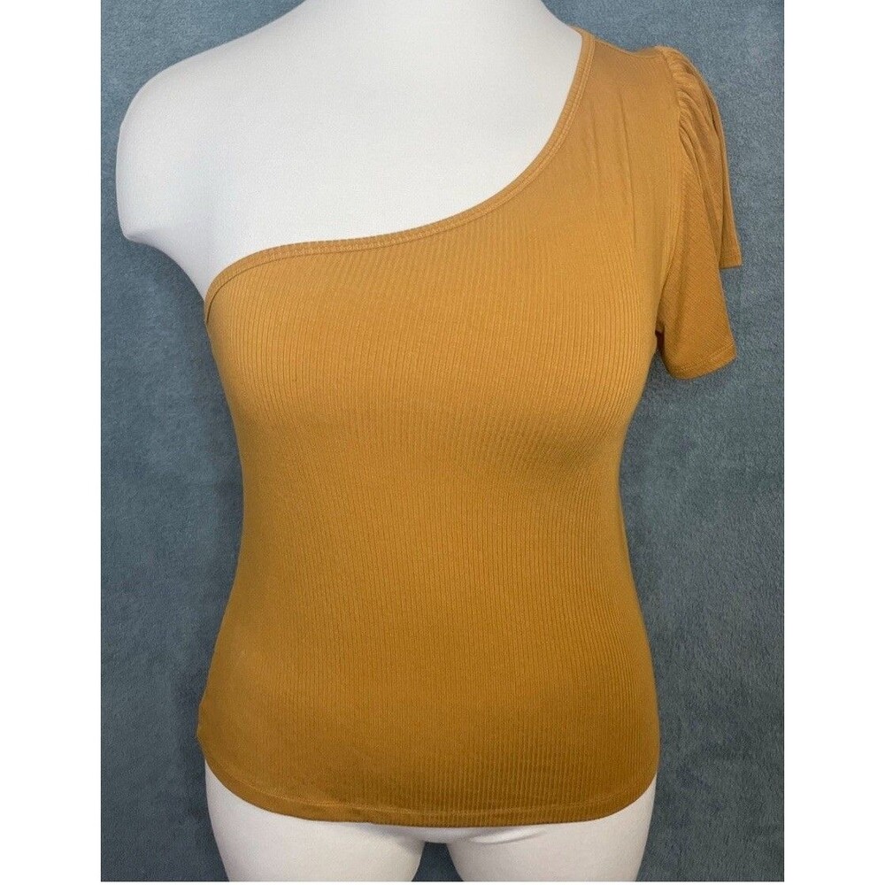 Banana Republic Top Womens One Shoulder Stretch Ribbed Dinner‎ Date Night Chic